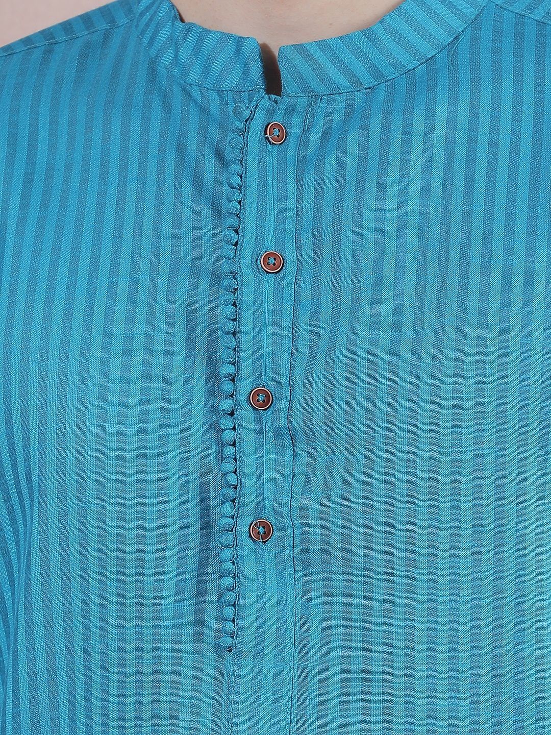 Men Striped Regular Kurta with Trousers