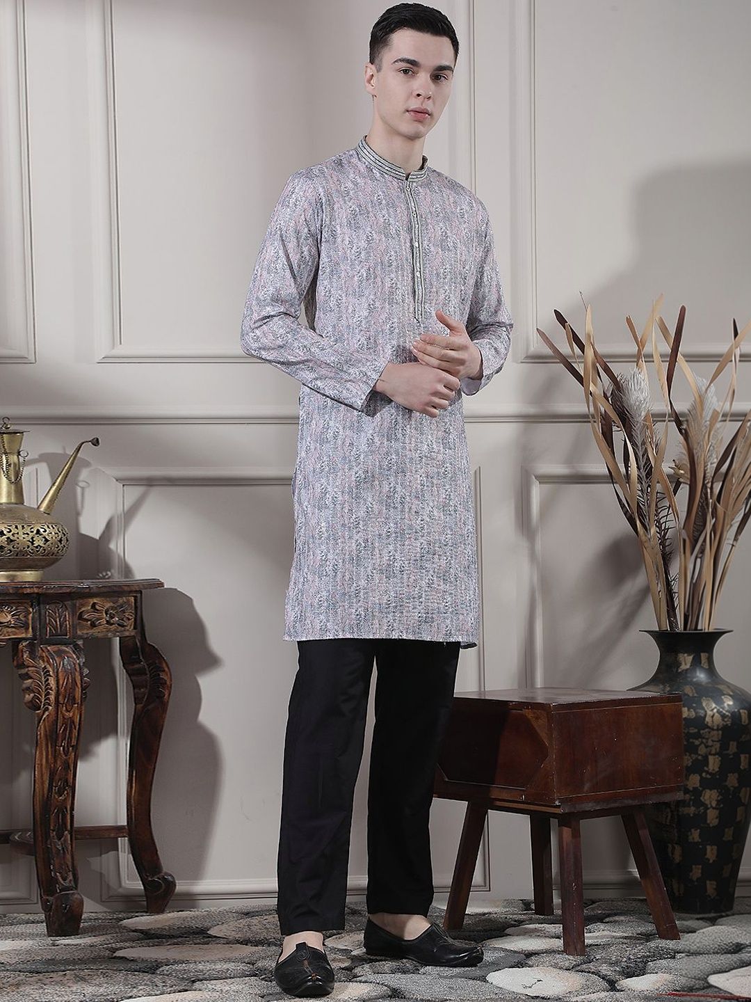 Men Geometric Kurta