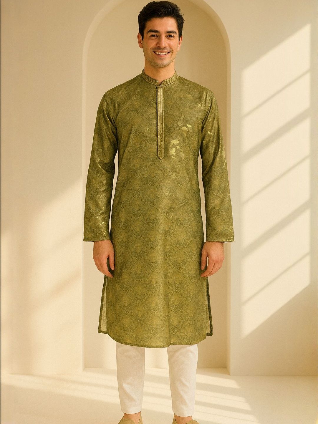 Men Regular Pure Cotton Kurta with Pyjamas