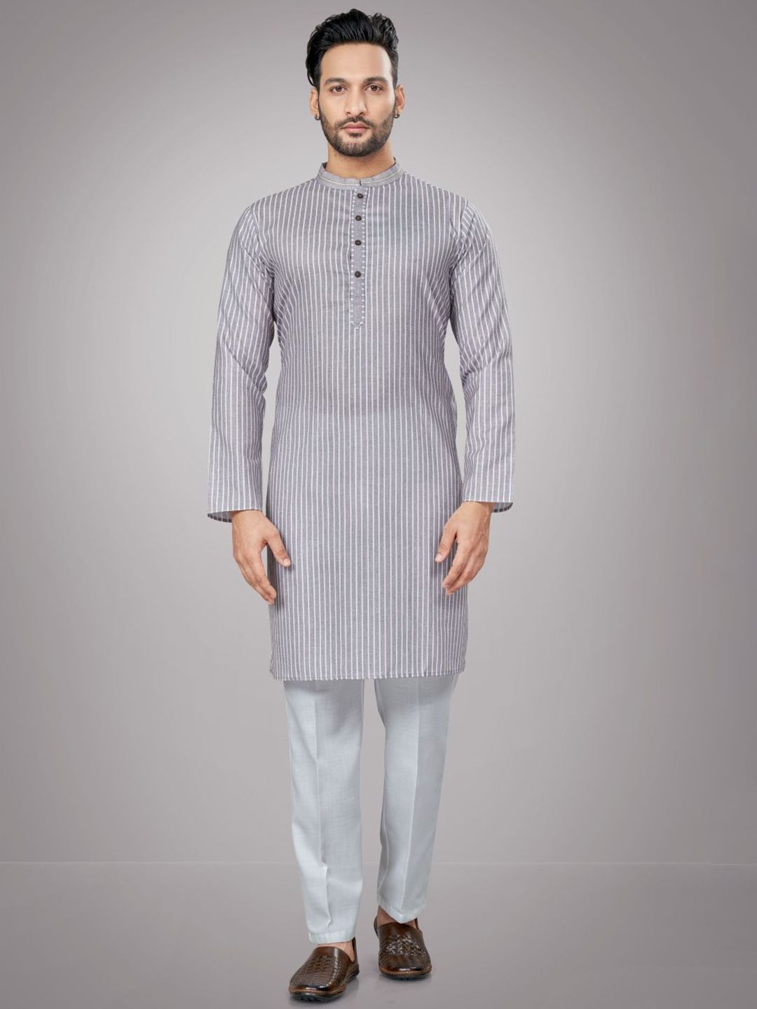 Men Striped Kurta with Pyjamas