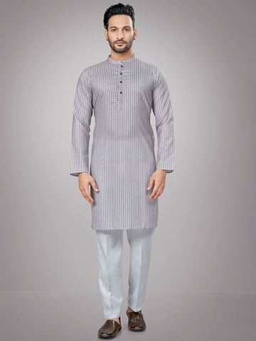 Men Striped Kurta with Pyjamas