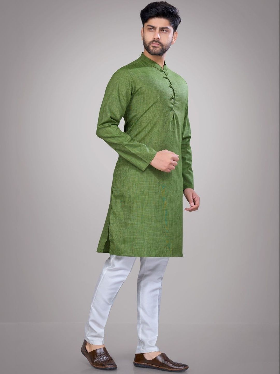 Men Regular Cotton Kurta with Pyjamas