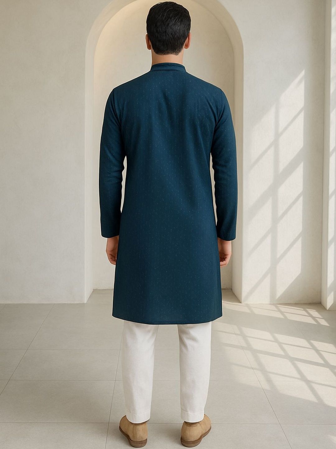 Men Ethnic Motifs Printed Mandarin Collar Regular Kurta with Pyjamas