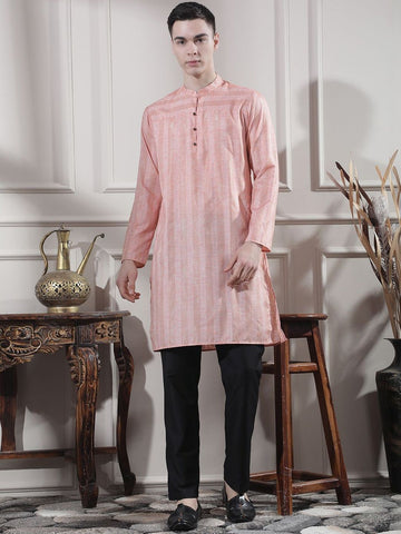 Men Printed Regular Kurta with Trousers