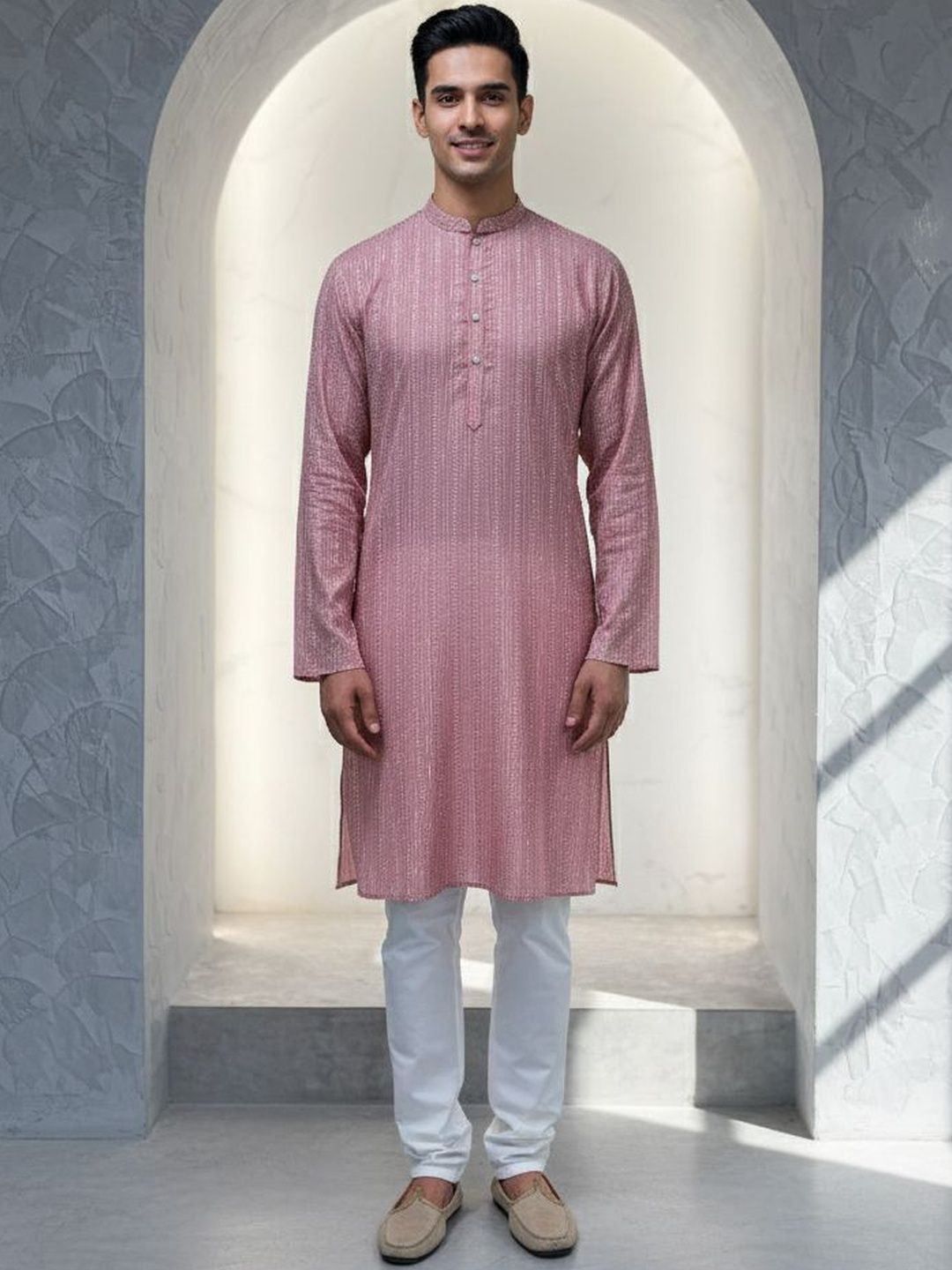 Men Ethnic Motifs Woven Design Kurta with Pyjamas