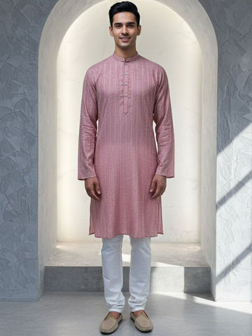 Men Ethnic Motifs Woven Design Kurta with Pyjamas