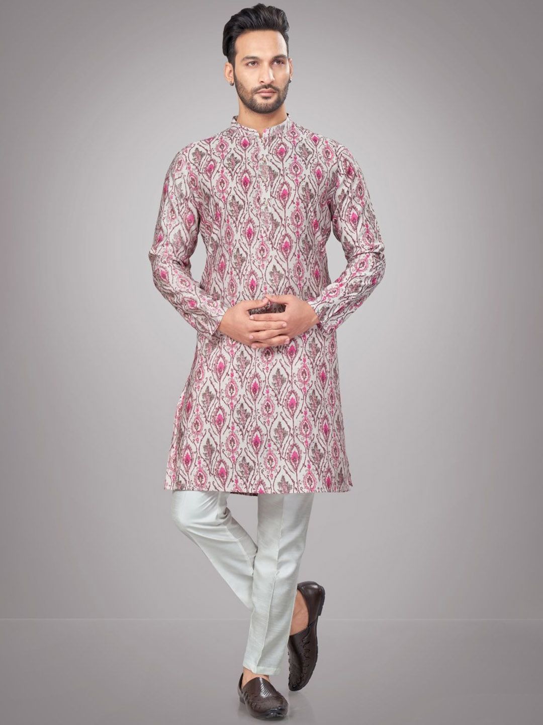 Men Ethnic Motifs Printed Mandarin Collar Kurta Set