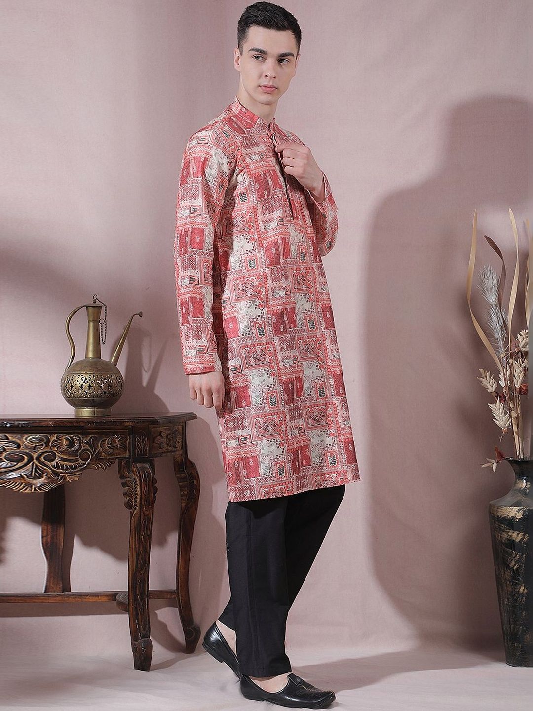 Men Jacquard Jacquard Kurta