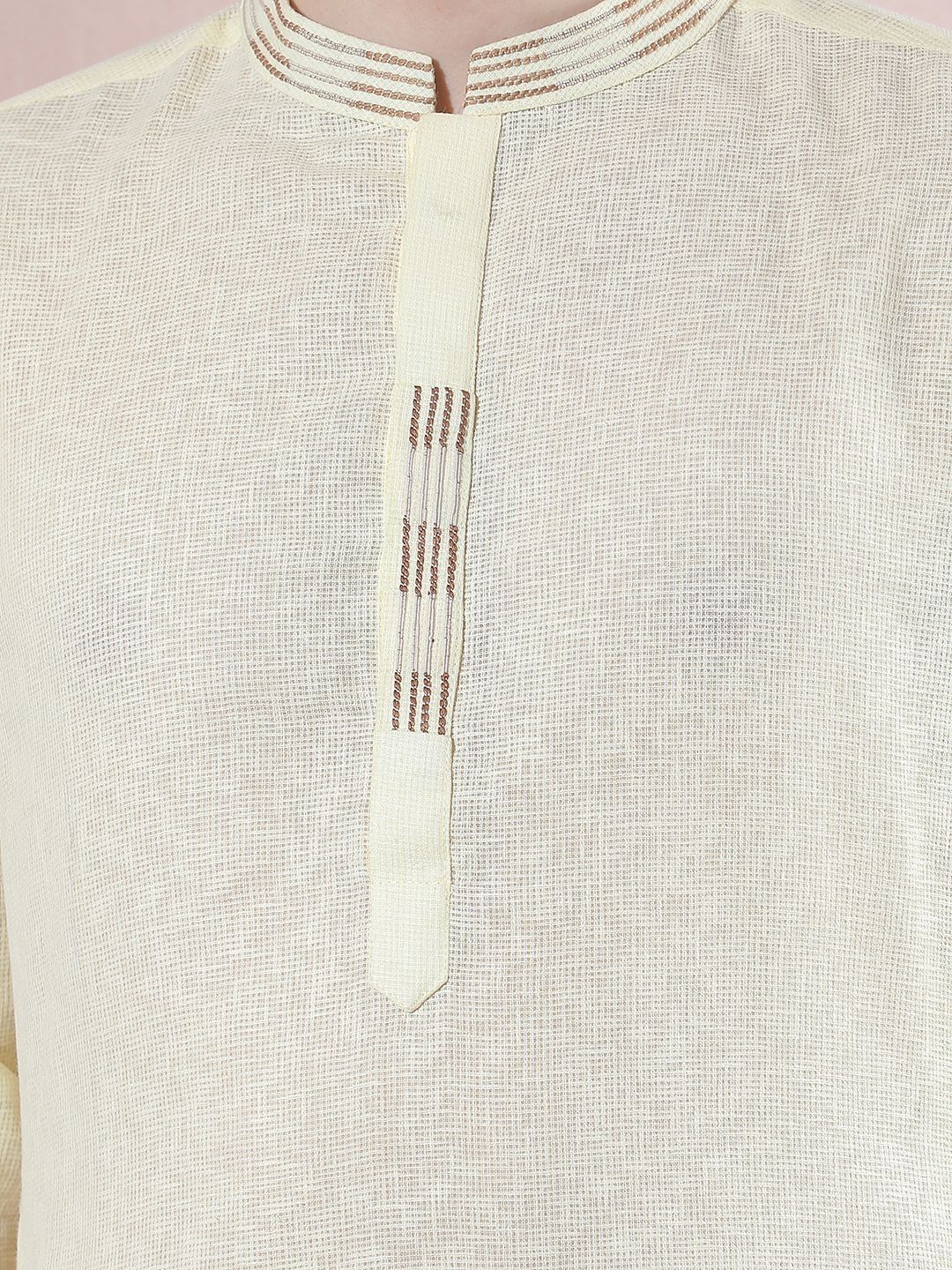 Men Regular Thread Work Kurta with Pyjamas