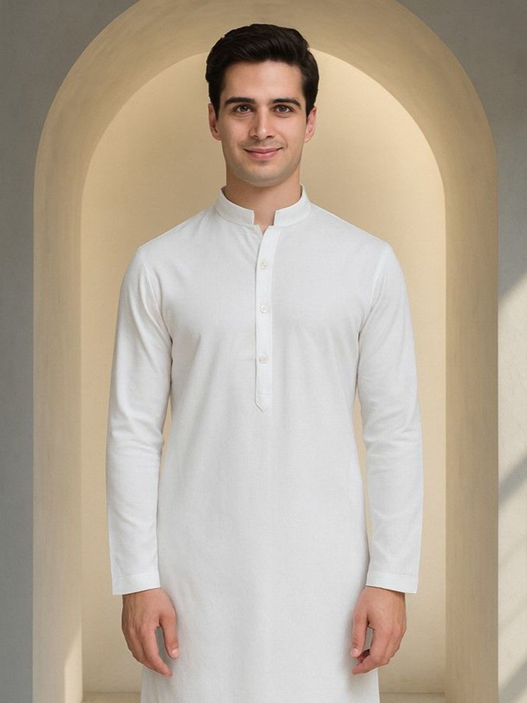 Mandarin Collar Long Sleeves Straight Kurta