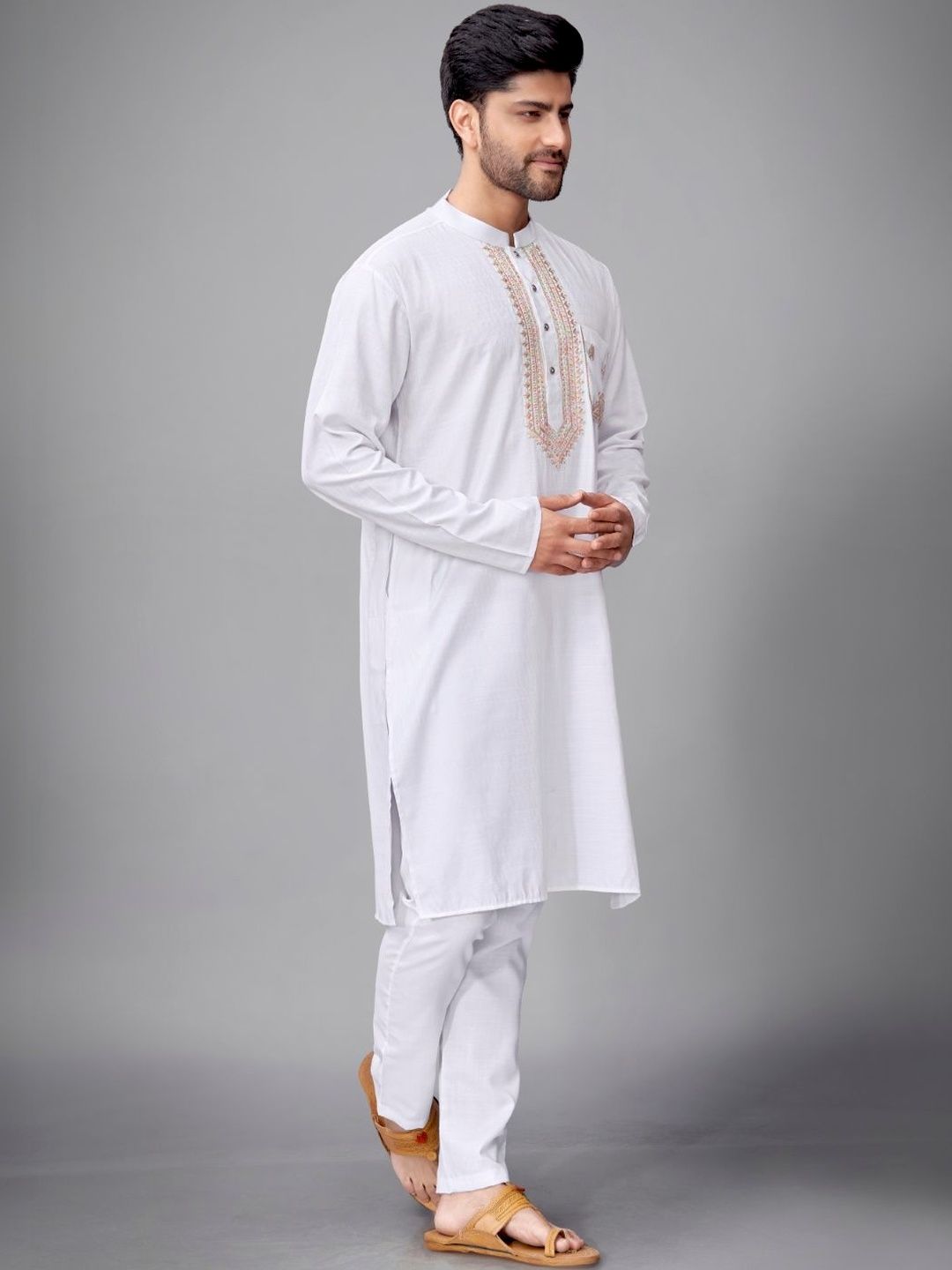 Men Ethnic Motifs Embroidered Regular Thread Work Kurta with Pyjamas