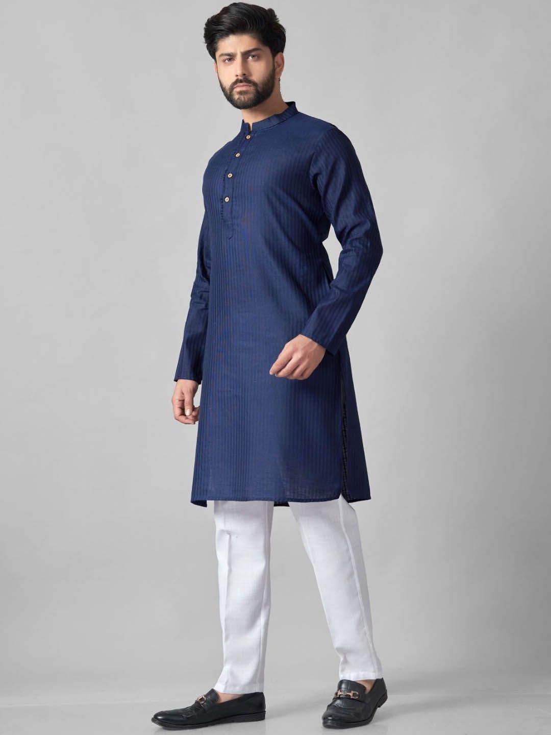 Mandarin Collar Straight Kurta With Pyjamas