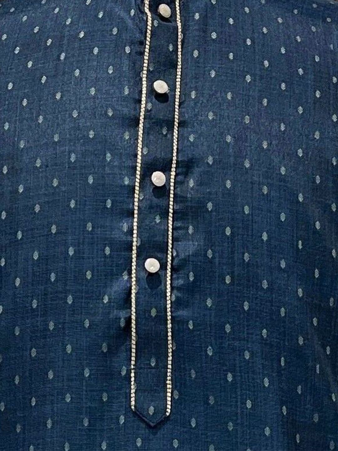 Geometric Woven Design Mandarin Collar Straight Kurta
