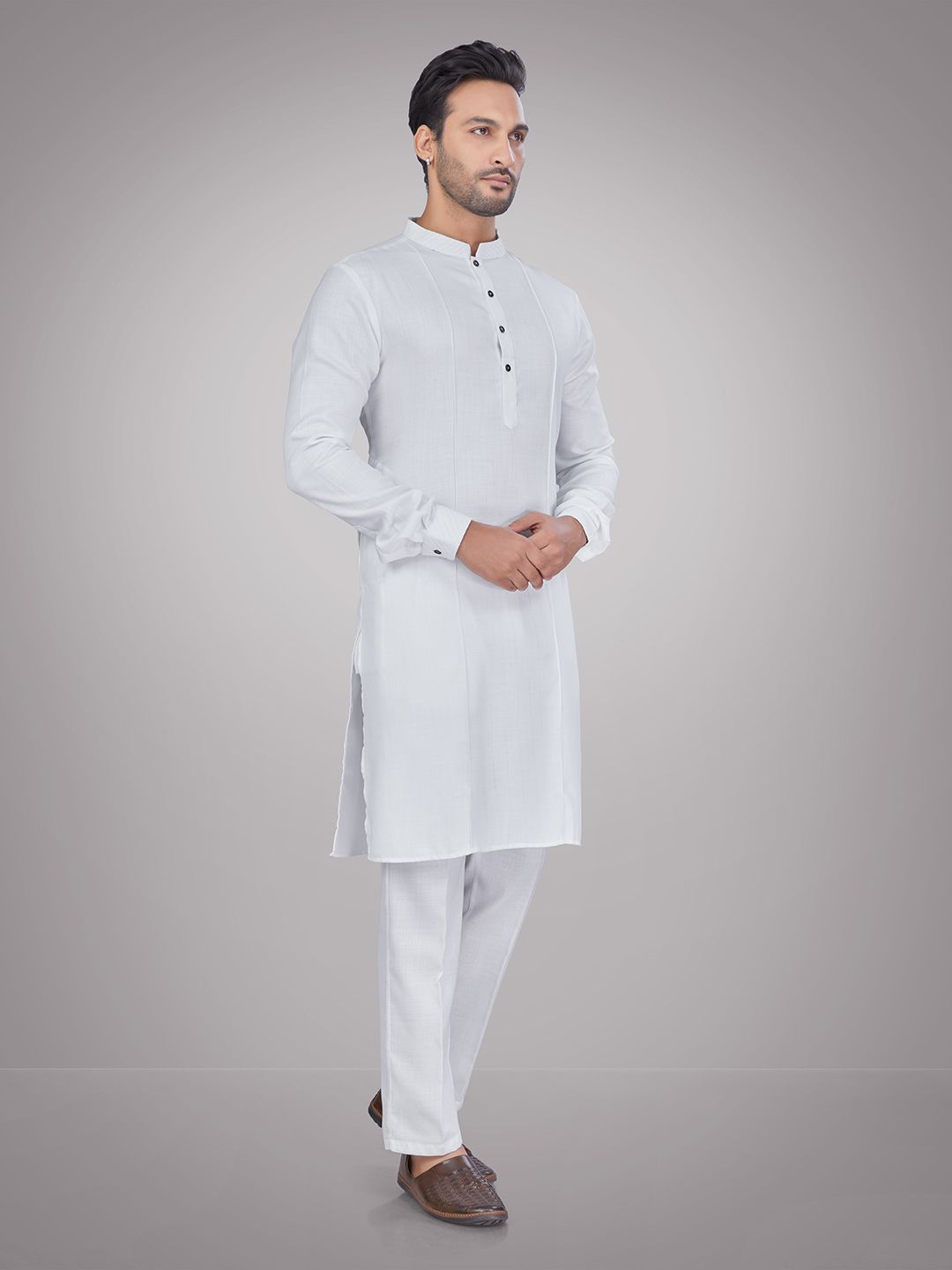 Men Band Collar Kurta