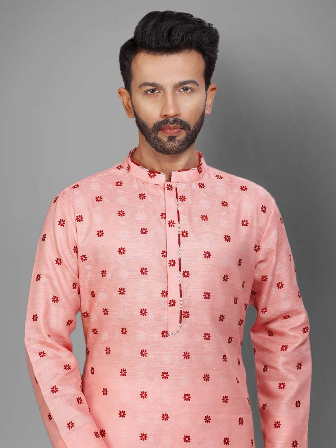 Floral Embroidered Thread Work Straight Kurta