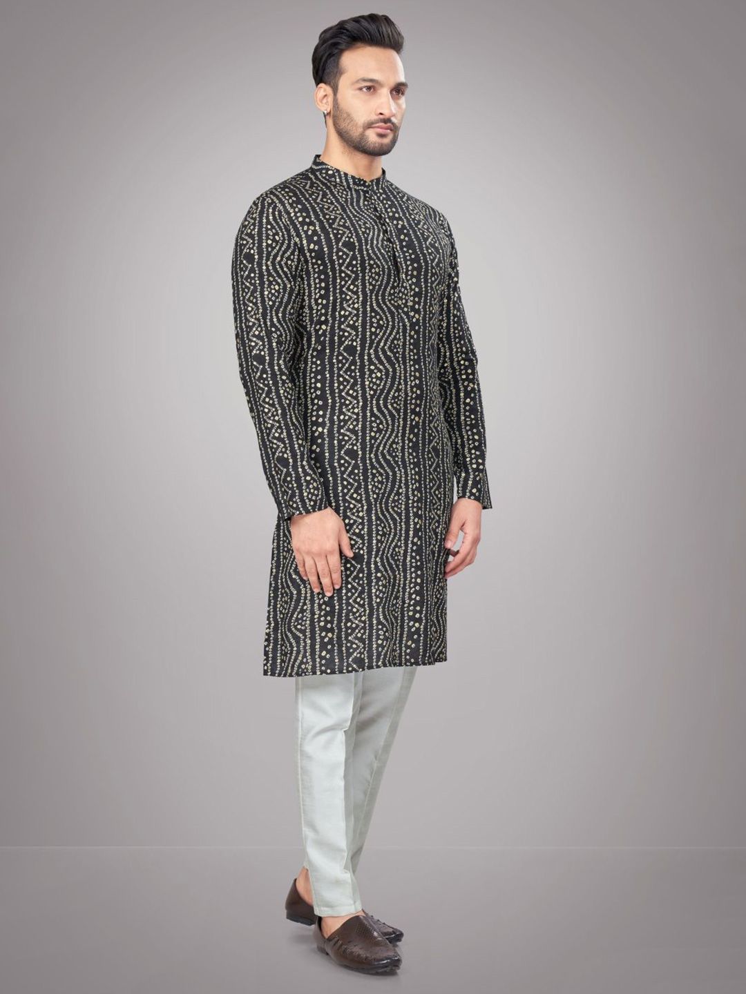Men Geometric Printed Kurta
