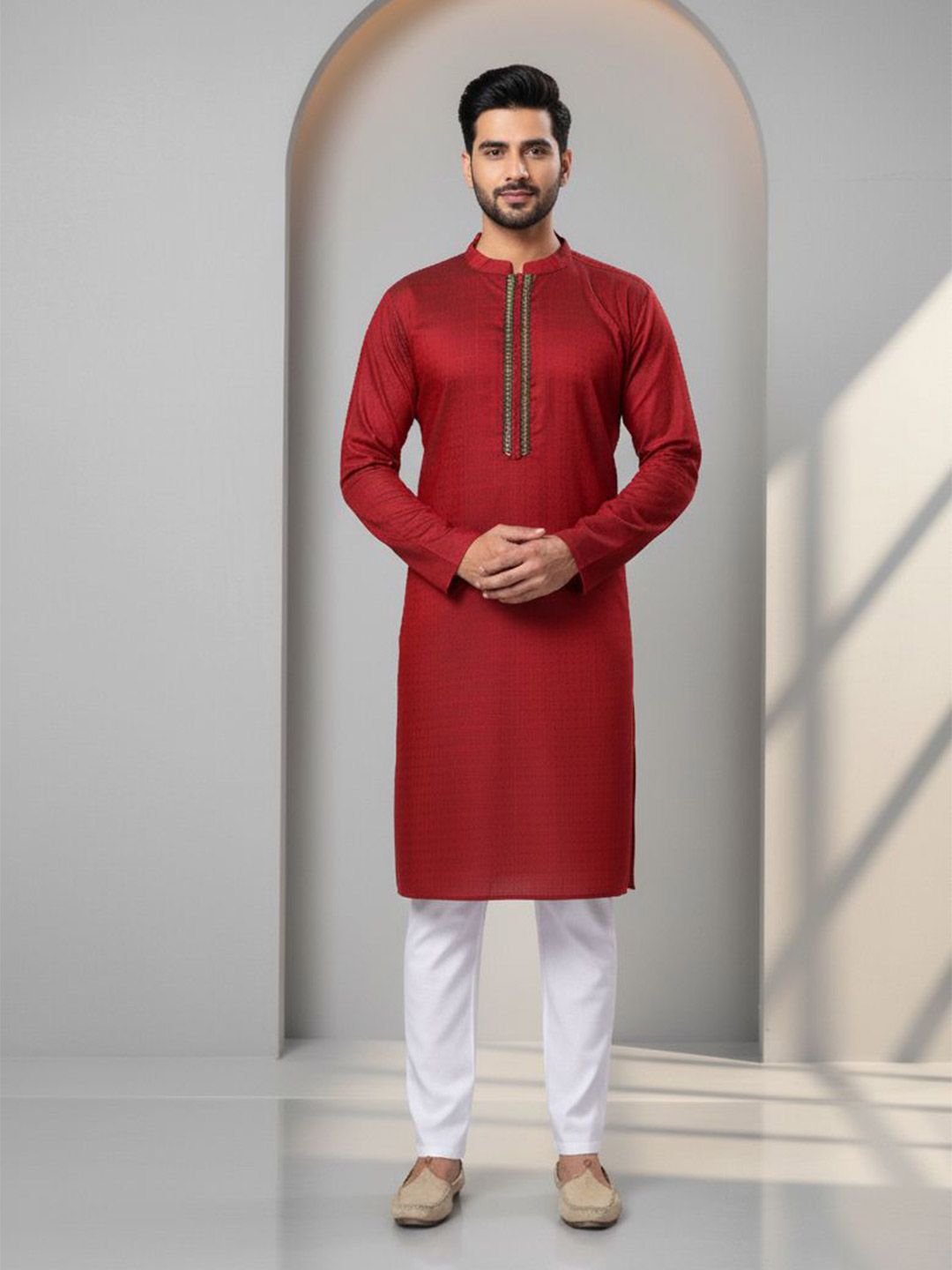 Men Thread Work Kurta