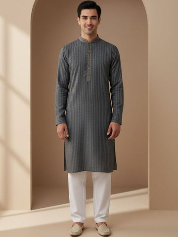 Men Printed Regular Kurta with Pyjamas