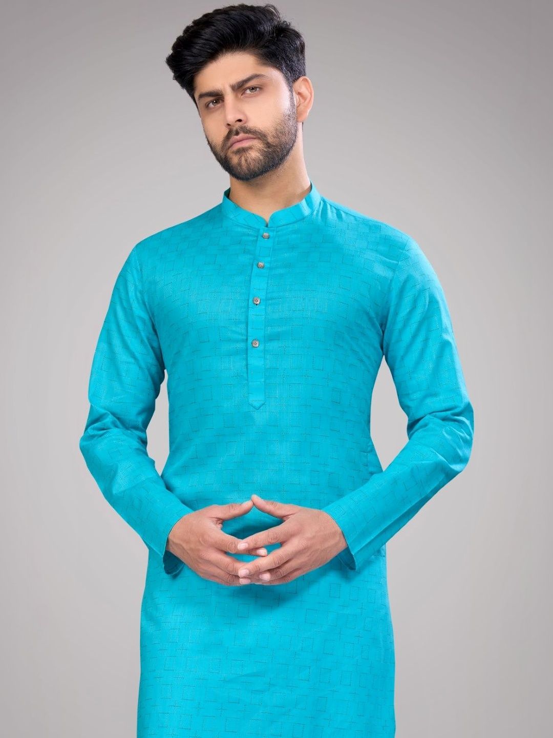 Men Regular Cotton Kurta with Trousers