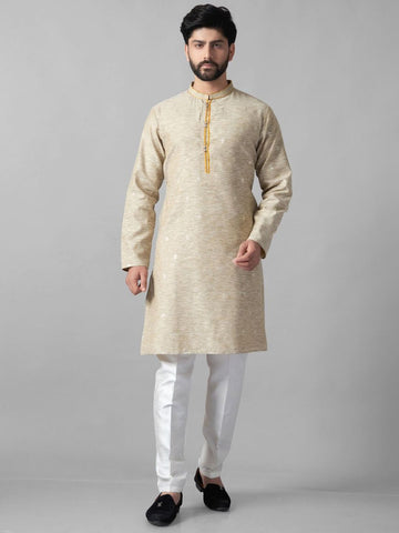 Men Textured Kurta with Pyjamas