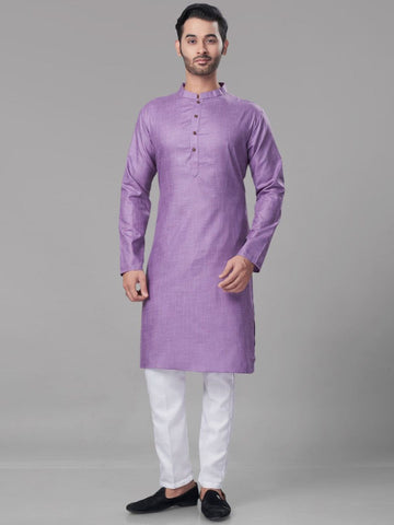 Self Design Mandarin Collar Straight Kurta & Pyjamas