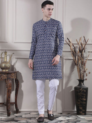 Men Ethnic Motifs Printed Regular Kurta with Churidar