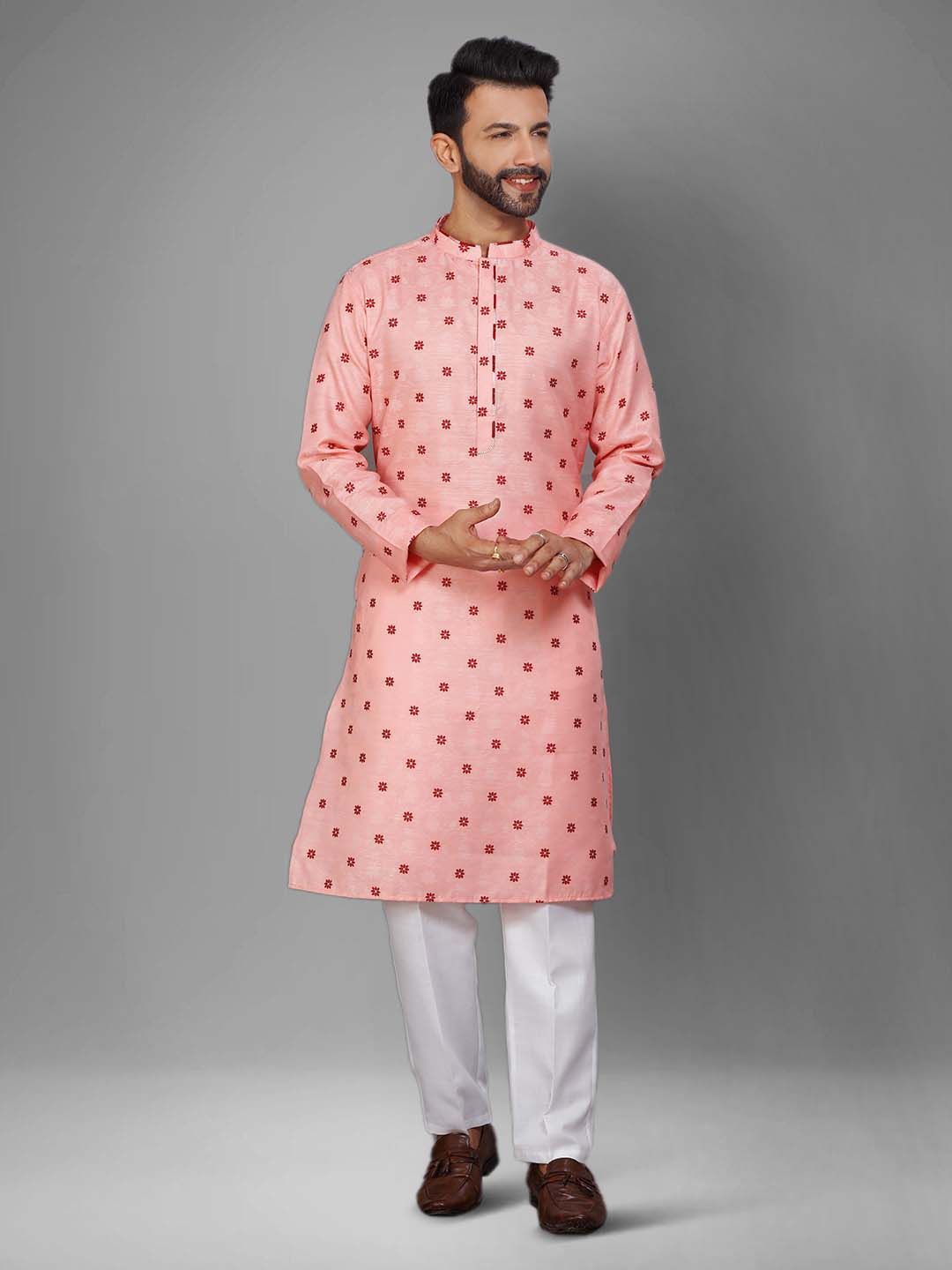 Floral Embroidered Thread Work Straight Kurta