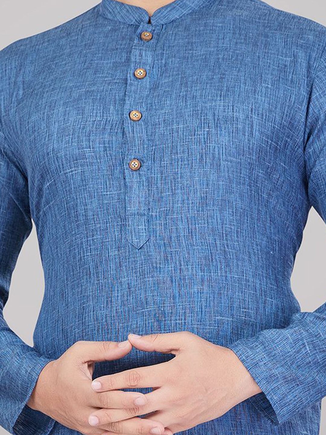 Men Self Design Regular Fit Full Sleeve Kurta