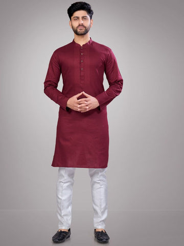 Men Mandarin Collar Kurta with Pyjamas