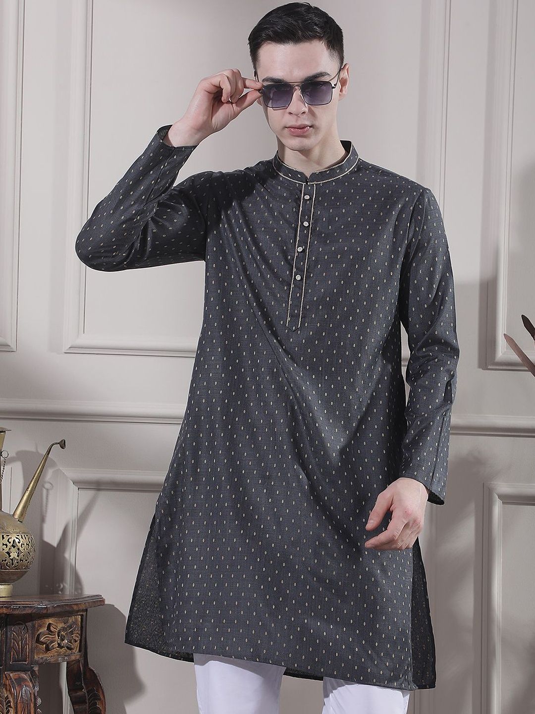 Men Geometric Kurta