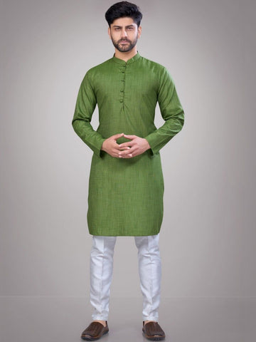Men Regular Cotton Kurta with Pyjamas