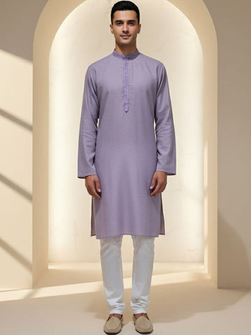 Men Regular Thread Work Pure Cotton Kurta with Pyjamas