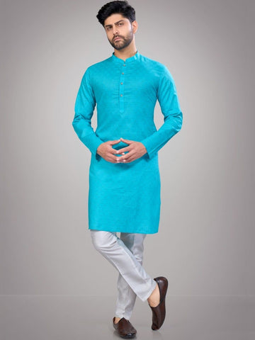 Men Regular Cotton Kurta with Trousers