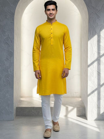 Men Woven Design Regular Kurta with Trousers
