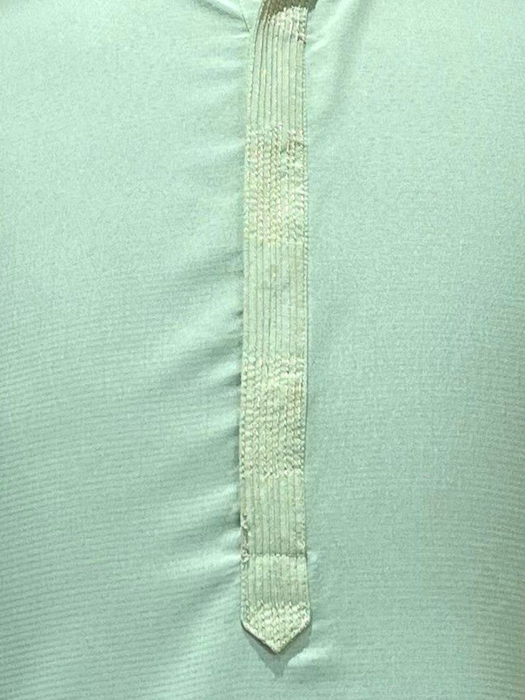 Mandarin Collar Thread Work Straight Kurta