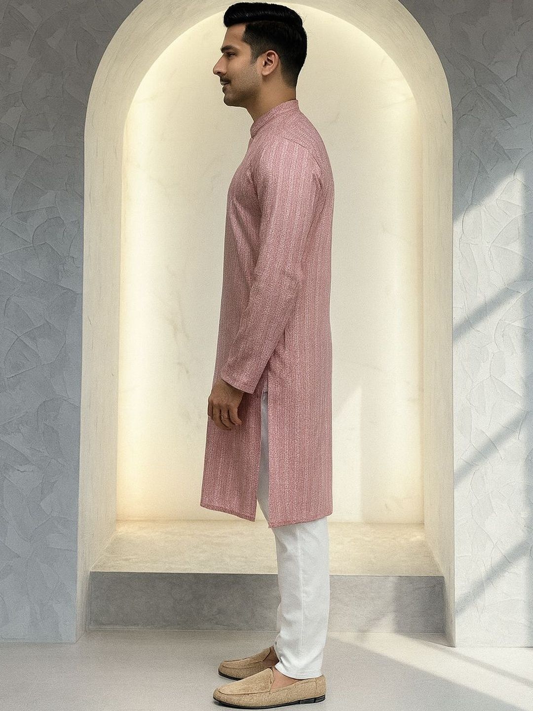 Men Ethnic Motifs Woven Design Kurta with Pyjamas