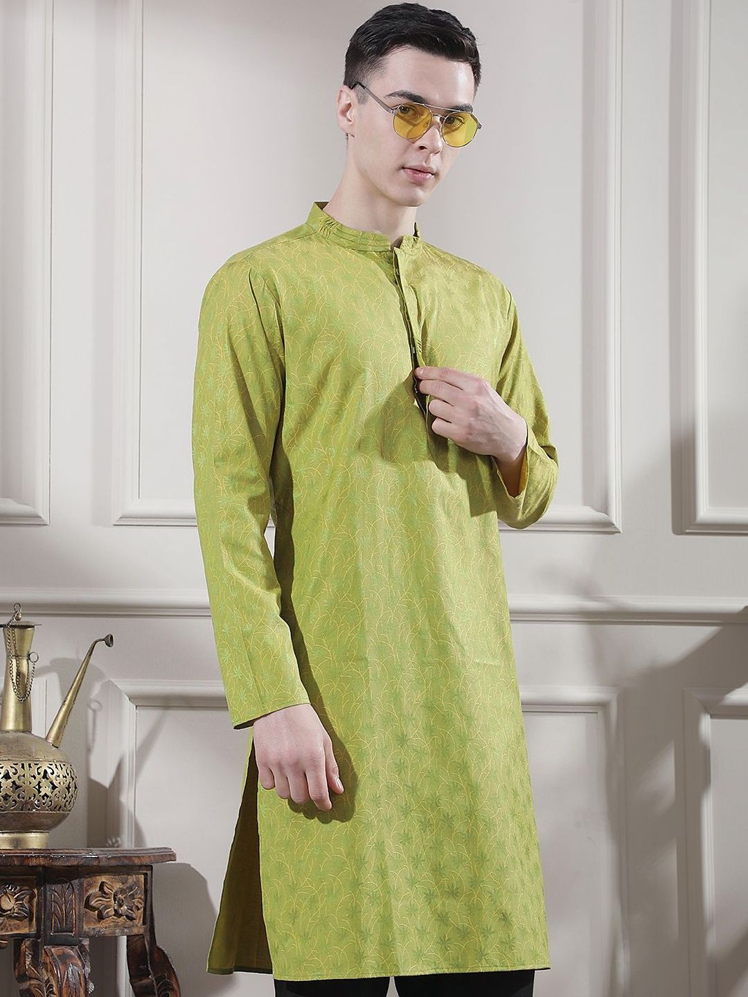 Men Jacquard Jacquard Kurta