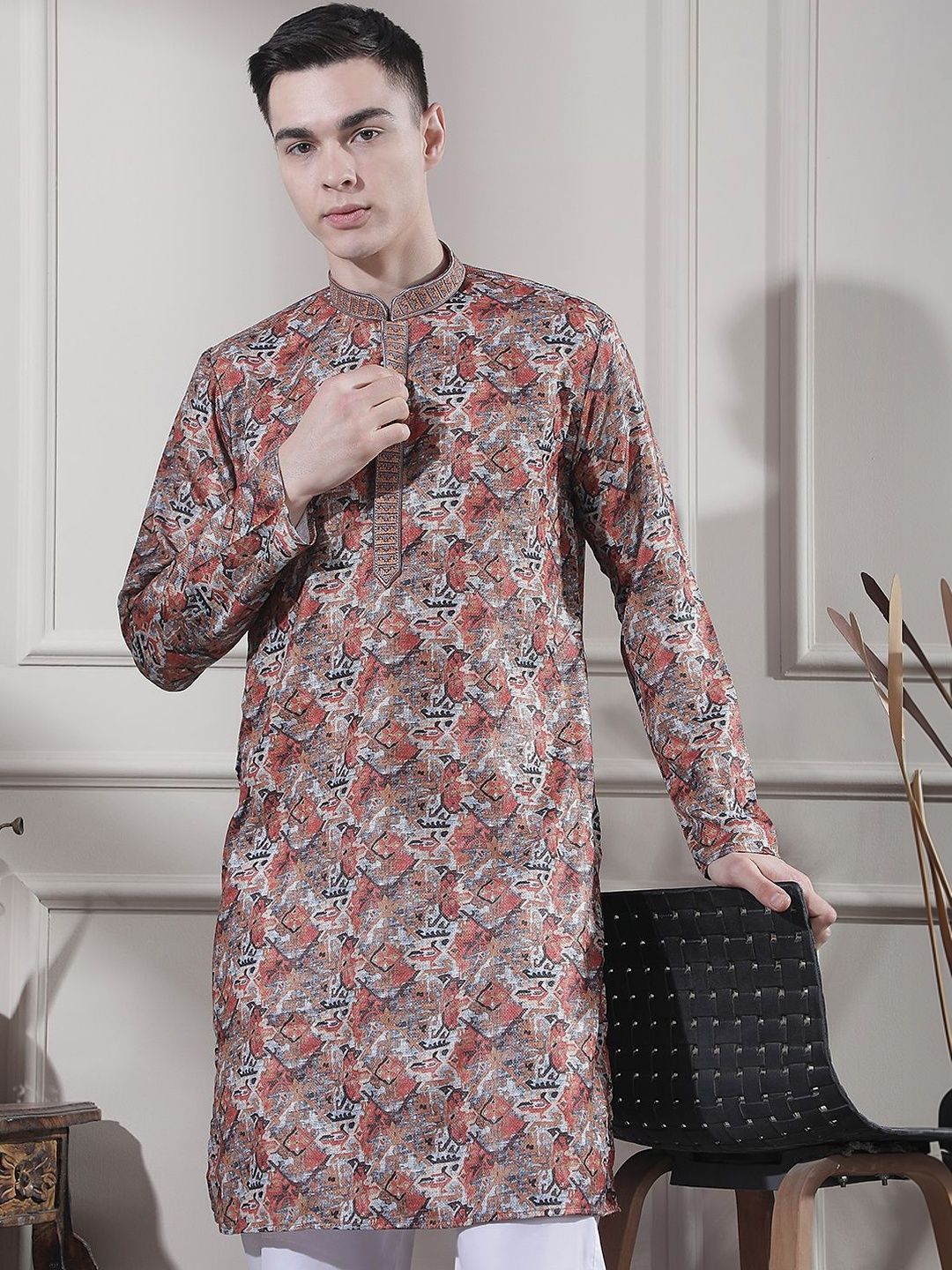Men Floral Printed Kurta