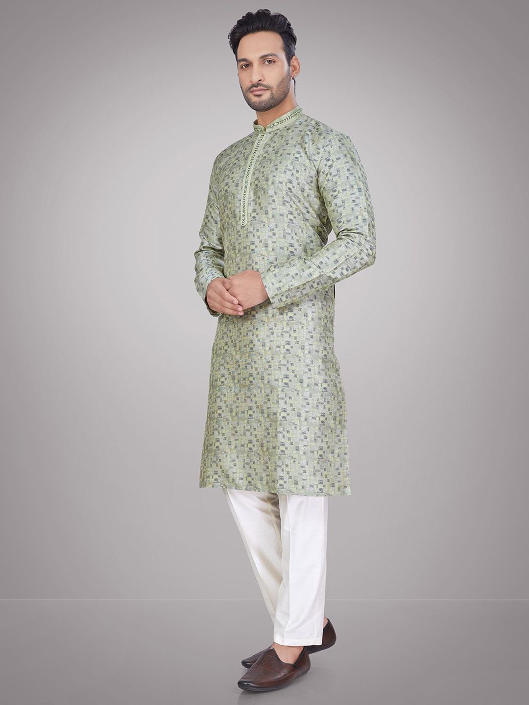 Men Geometric Kurta