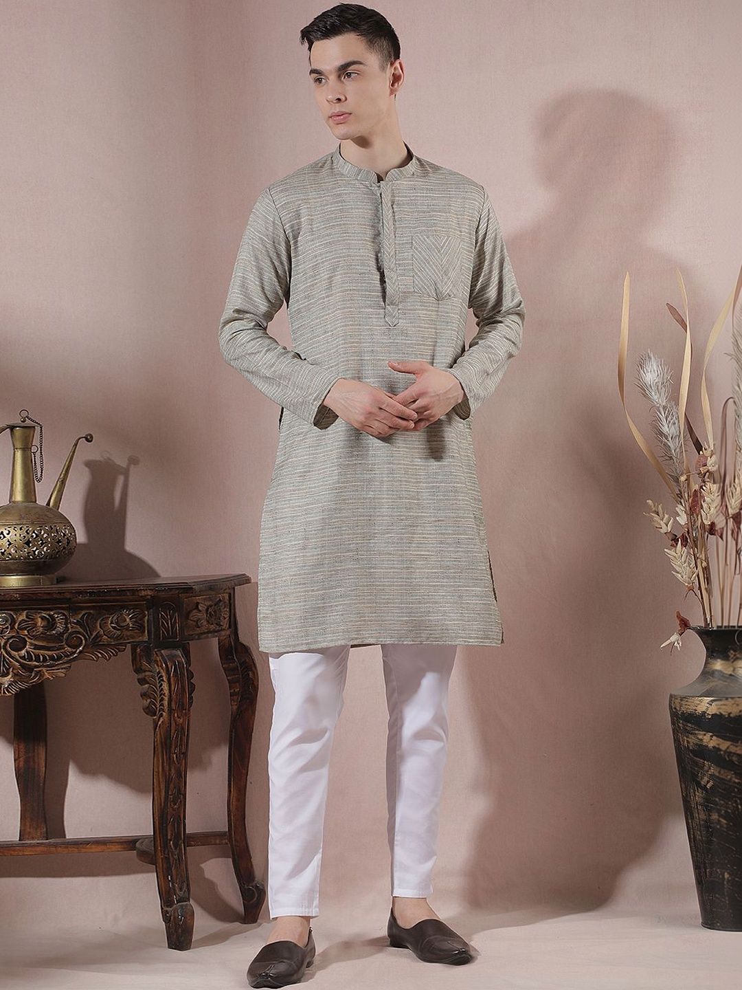 Men Regular Kurta with Trousers