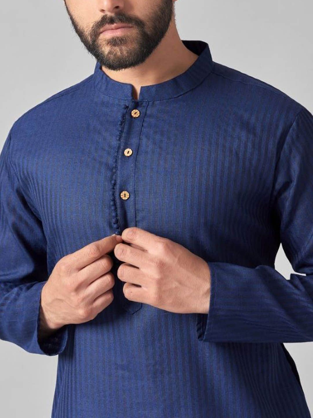 Mandarin Collar Straight Kurta With Pyjamas