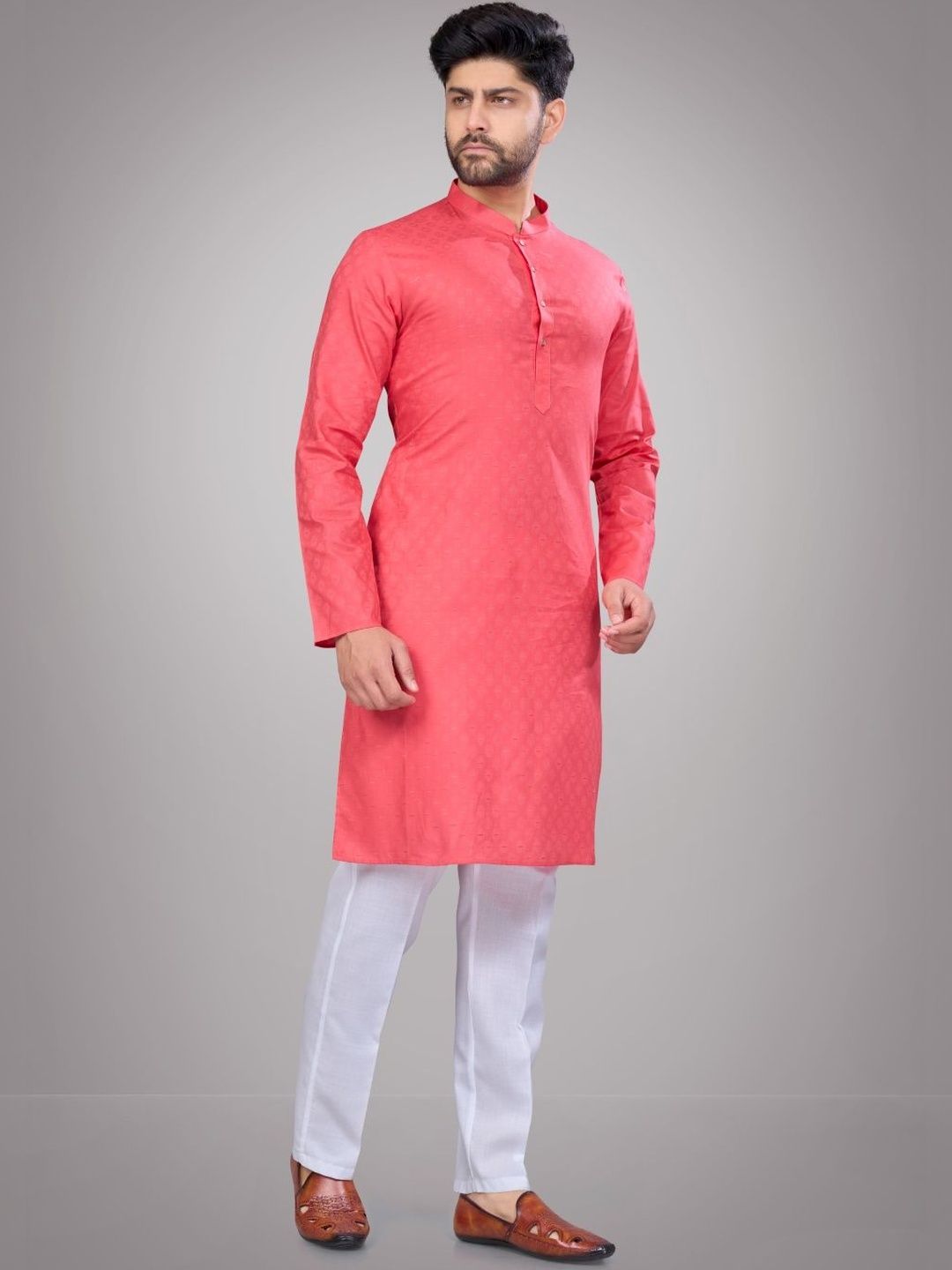 Men Ethnic Motifs Regular Cotton Kurta with Trousers