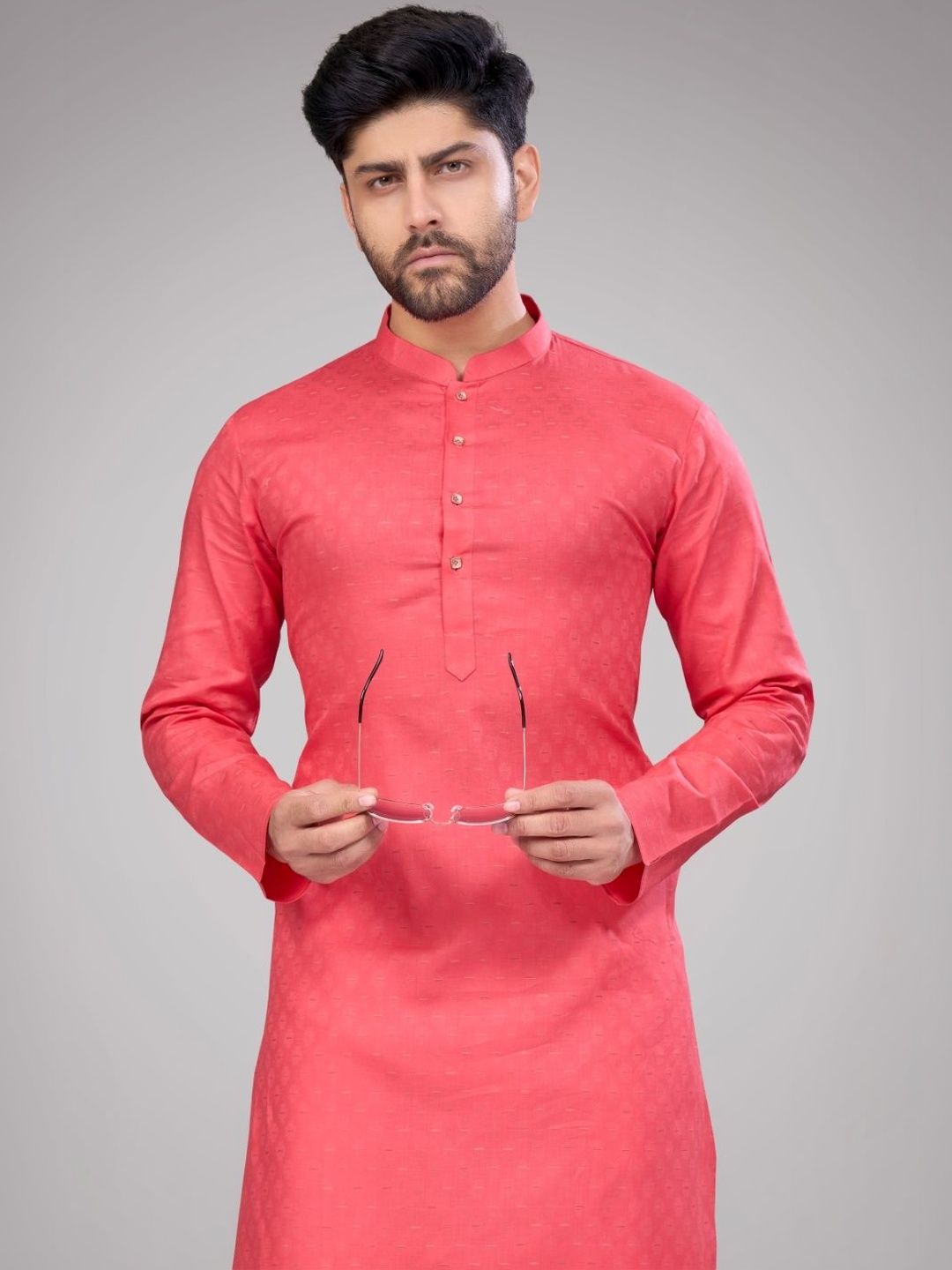 Men Ethnic Motifs Regular Cotton Kurta with Trousers