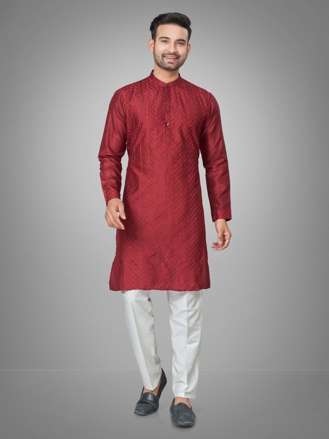 Men Woven Design Kurta