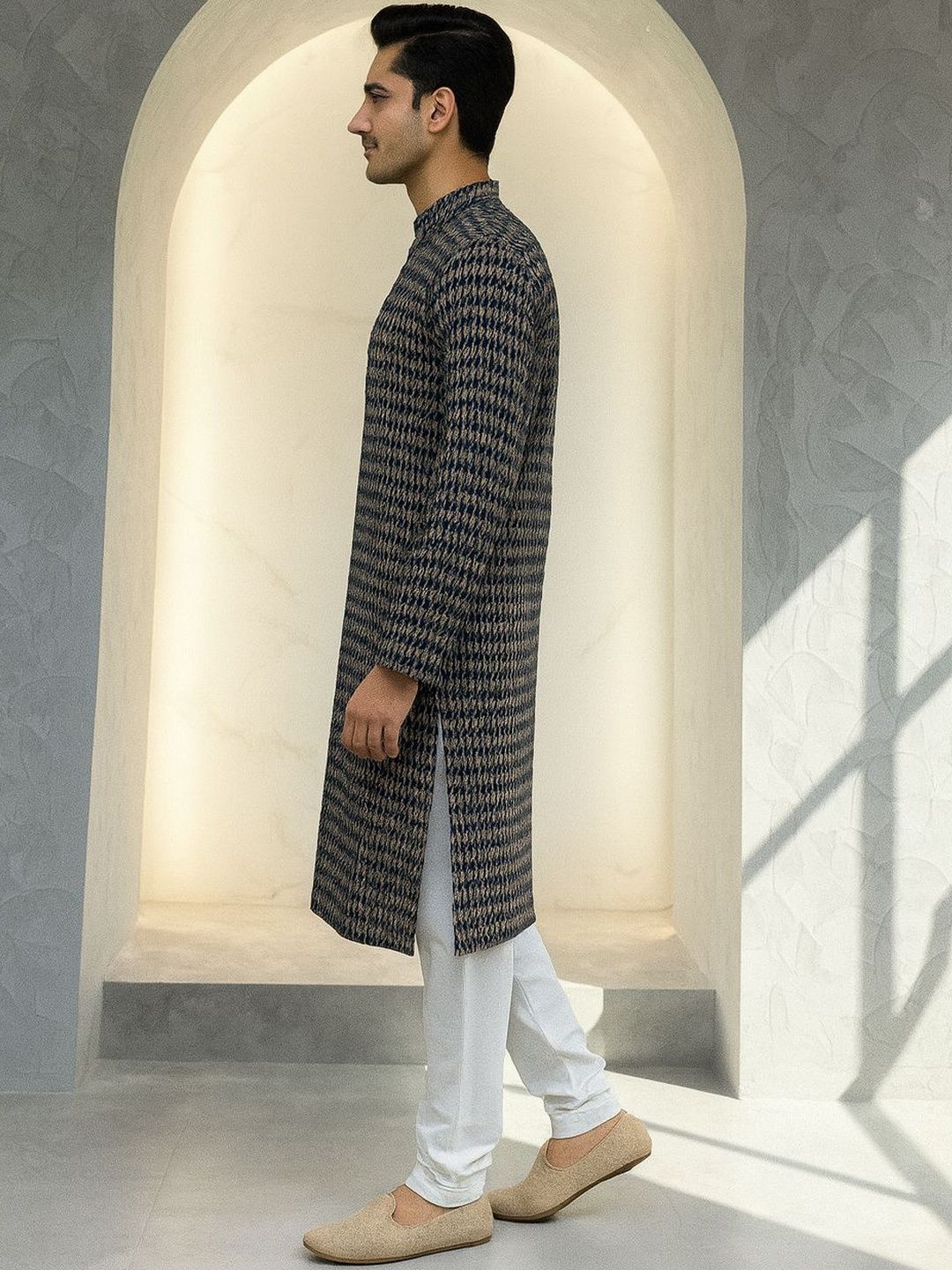 Geometric Printed Straight Kurta With Pyjamas