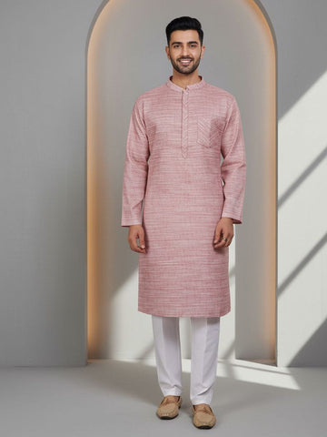 Men Chevron Thread Work Kurta