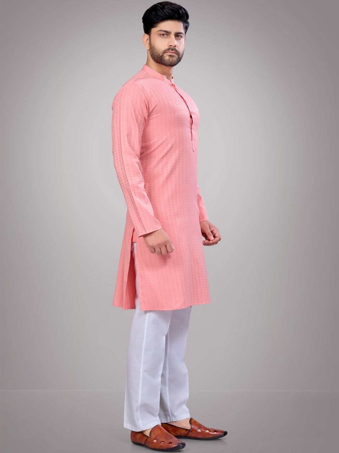 Men Regular Cotton Kurta with Trousers