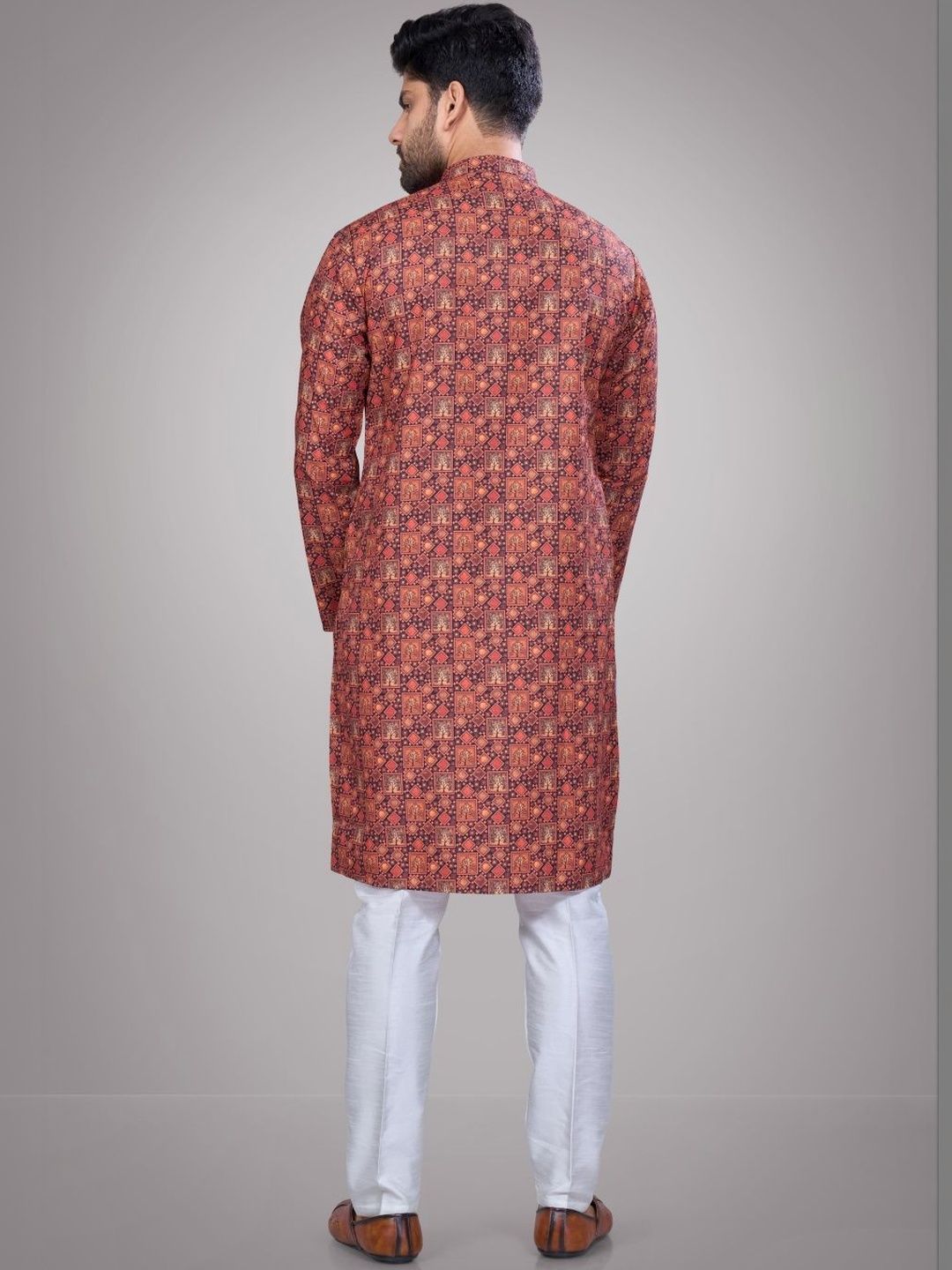 Men Printed Regular Pure Cotton Kurta with Trousers