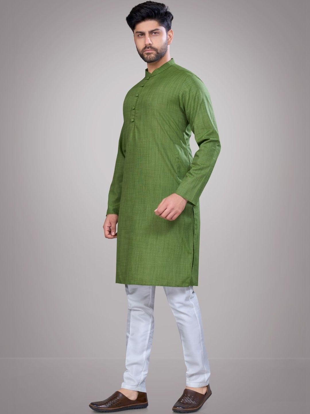 Men Regular Cotton Kurta with Pyjamas