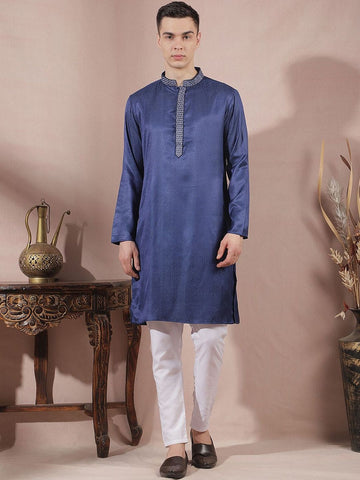 Men Regular Thread Work Kurta with Trousers
